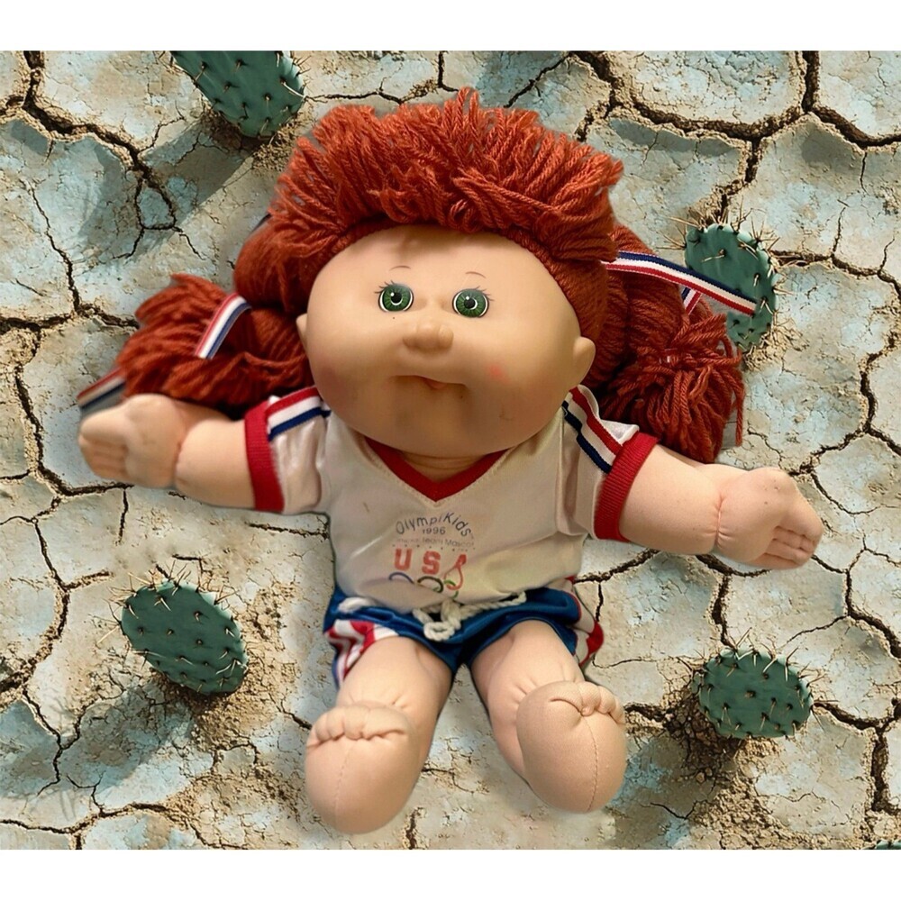 Olympic CPK   USA 1996 Kids Red-Head Rag Doll with Green Eyes